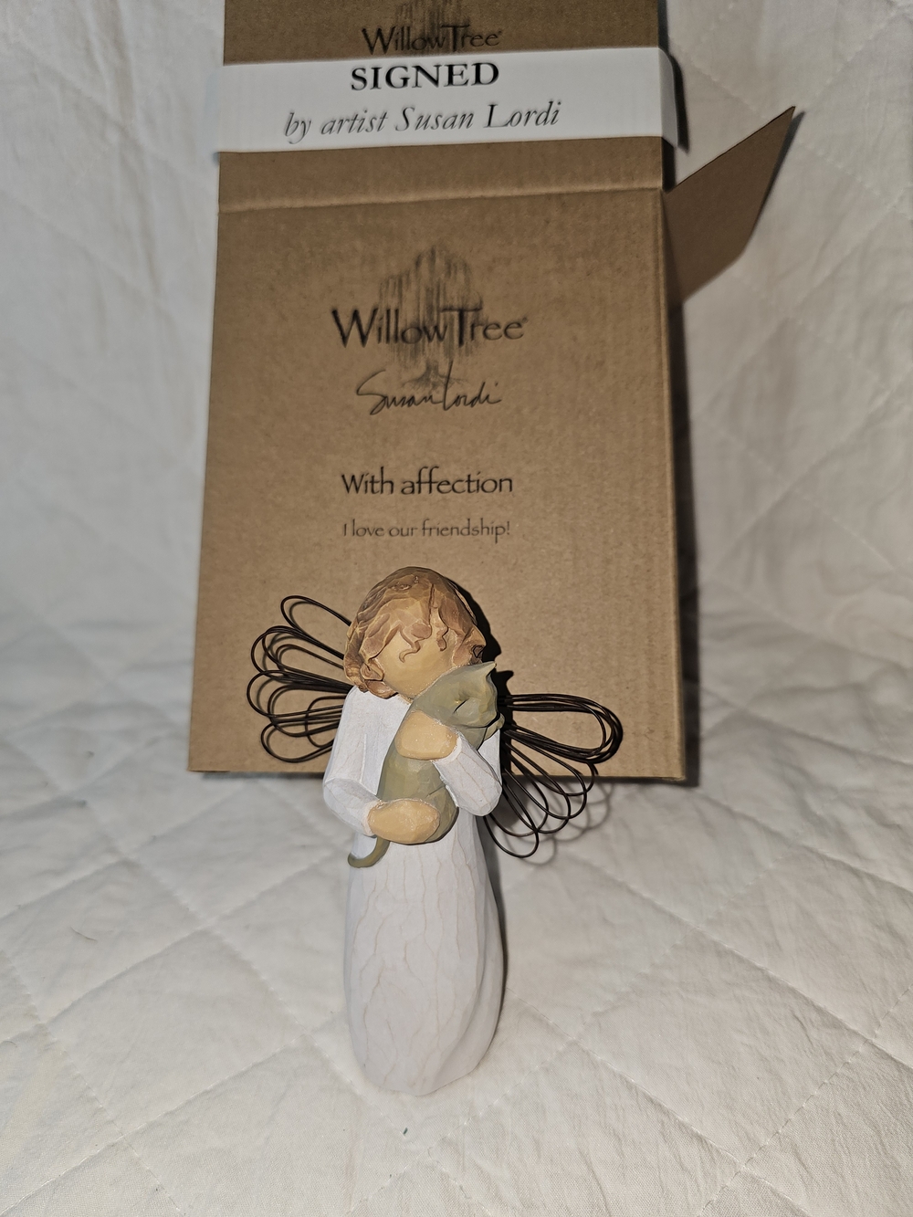 Susan Lordi Signed Willow Tree Figurine "With Affection - I Love Our Friendship"
